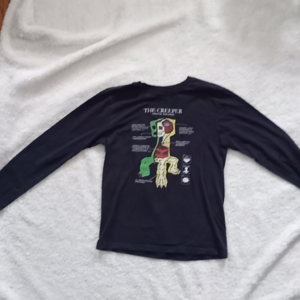 Navy blue  youth large minecraft long sleeve